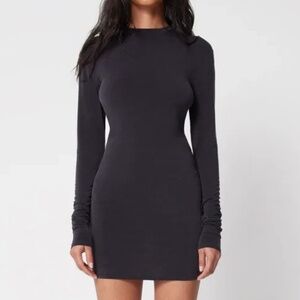 Khy - Long Sleeve Mini Dress Stretch Black - XXS